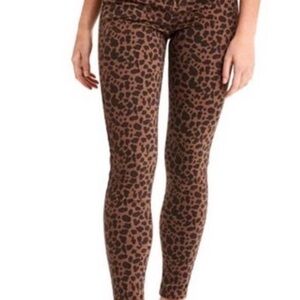 American Eagle Outfitters Curvey Super High Rise Leopard Print Skinny Jeans
